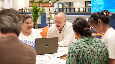 Team collaborating in the office